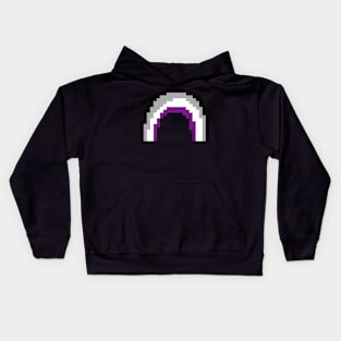 Asexual Pride Rainbow Pixel Art Kids Hoodie